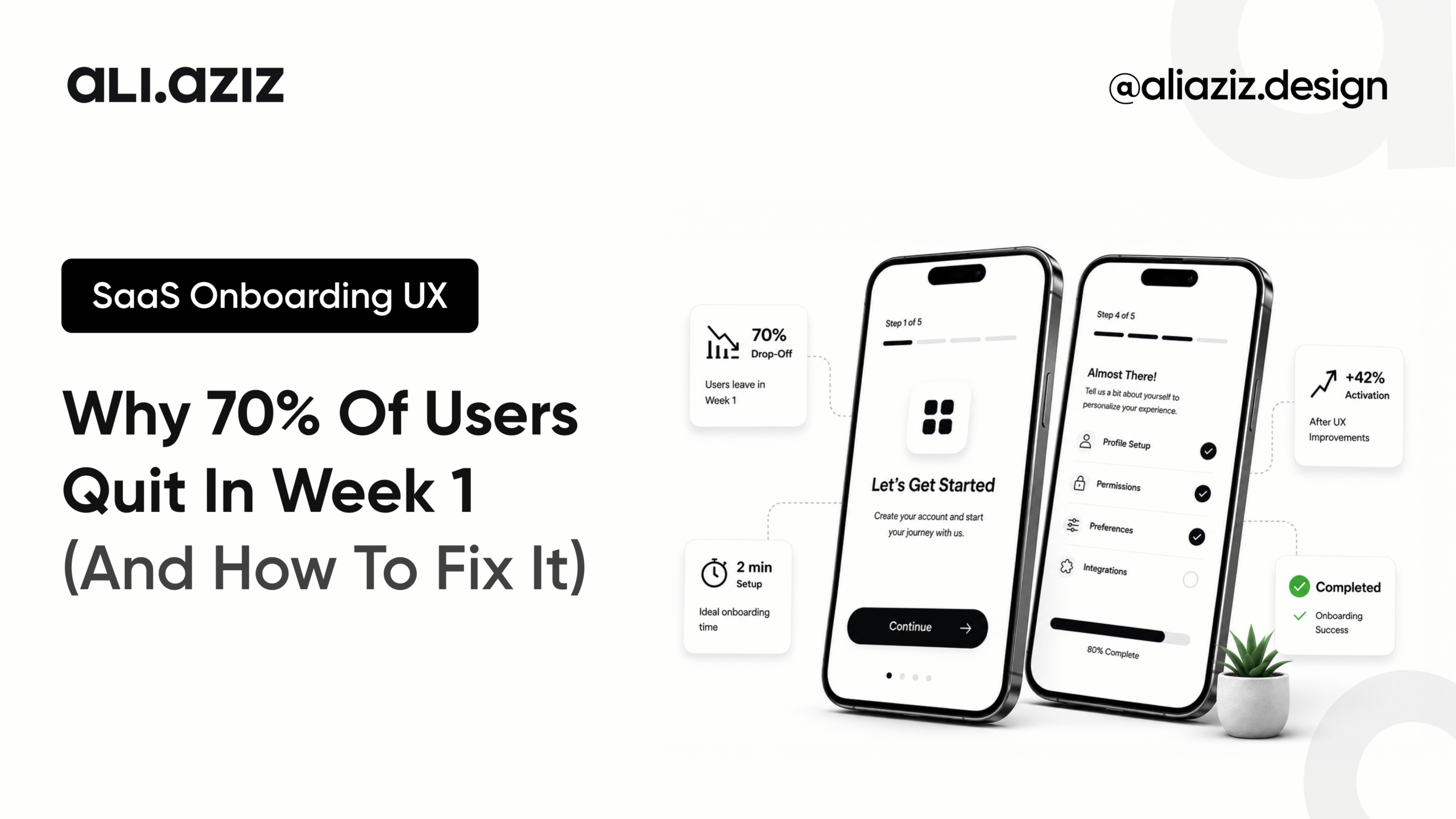 SaaS Onboarding UX Why 70% of Users Quit in Week 1 (And How to Fix It) - aliaziz.design